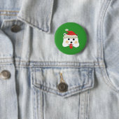 Badge Rond 5 Cm Christmas Bear (En situation)