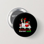 Badge Rond 5 Cm Christmas Bowling Squad Dabbing Santa Elf Bowling  (Devant & derrière)