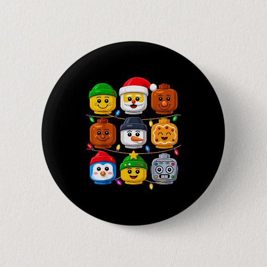 Badge Rond 5 Cm Christmas Building Crew Costume Master Builder Blo (Devant)