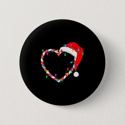 Badge Rond 5 Cm Christmas Candy Cane Heart Funny Love Candy Men Wo (Devant)
