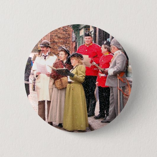 BADGE ROND 5 CM CHRISTMAS CAROL CHANTEURS VICTORIENS (Devant)