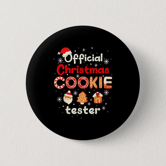 Badge Rond 5 Cm Christmas Cookie Tester Taster Baking Crew Toddler (Devant)
