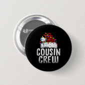 Badge Rond 5 Cm Christmas Cousin Crew Santa Xmas Family Matching P (Devant & derrière)