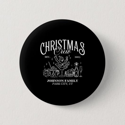 Badge Rond 5 Cm Christmas Crew Matching Family Group  (Devant)