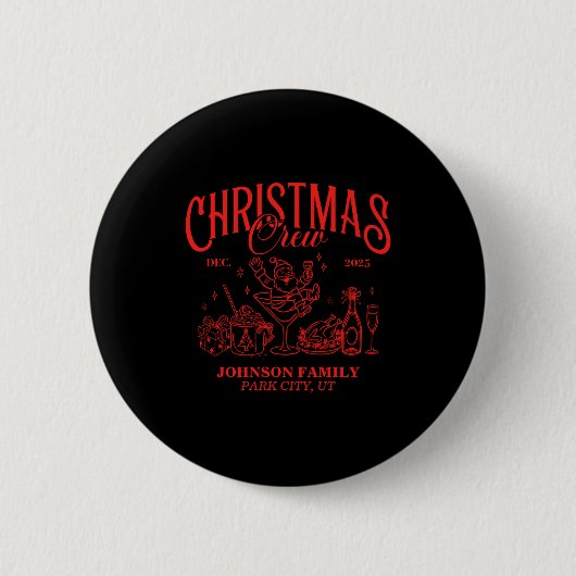 Badge Rond 5 Cm Christmas Crew Matching Family Group (Devant)