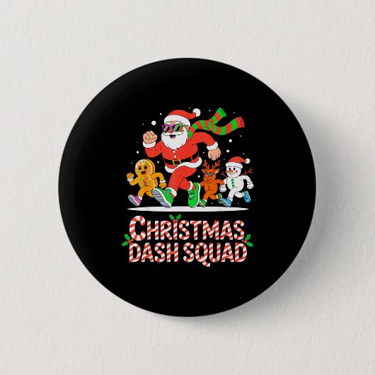 Badge Rond 5 Cm Christmas Dash Squad Running Runner Marathon Team  (Devant)