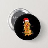 Badge Rond 5 Cm Christmas Dog Shirt, Christmas Golden Retriever Pa (Devant & derrière)