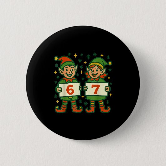 Badge Rond 5 Cm Christmas Elf 6 7 Meme Funny Holiday Elves Gen Alp (Devant)
