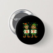 Badge Rond 5 Cm Christmas Elf 6 7 Meme Funny Holiday Elves Gen Alp (Devant & derrière)