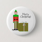 Badge Rond 5 Cm Christmas Elf Button - Forfait cadeau Chevron (Devant)