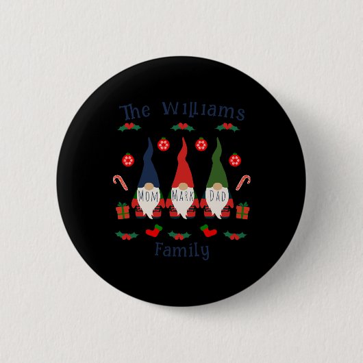 Badge Rond 5 Cm Christmas Family Gnomes Cute And Funny T Shirt (Devant)