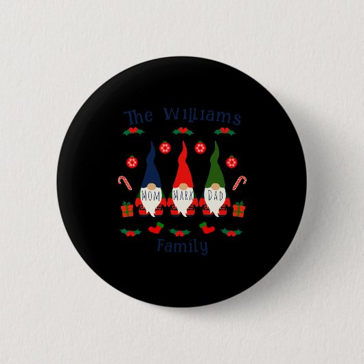 Badge Rond 5 Cm Christmas Family Gnomes Cute And Funny T Shirt (Devant)