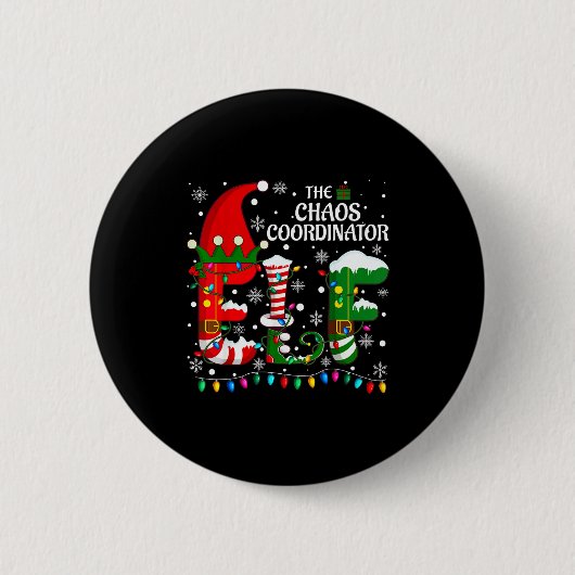 Badge Rond 5 Cm Christmas Family Matching Pajamas Chaos Coordinato (Devant)