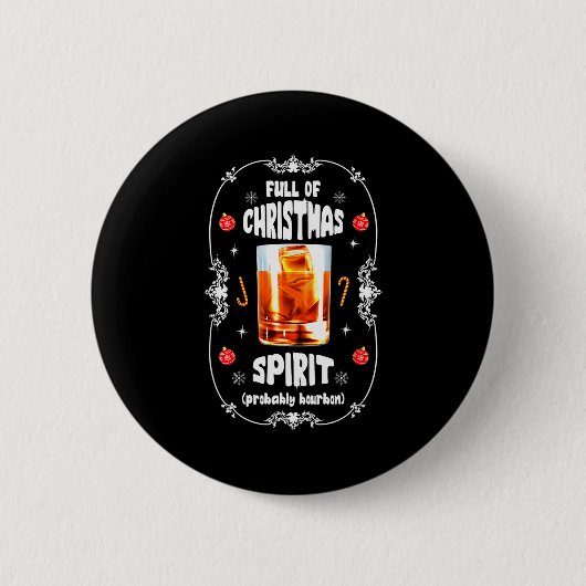 Badge Rond 5 Cm Christmas Fir Tree With Bourbon Ugly Xmas Bourbon  (Devant)