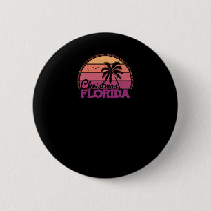 Badge Rond 5 Cm Christmas Florida Retro Sunset Local Pride Logo St