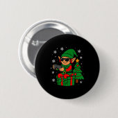 Badge Rond 5 Cm Christmas Gamer Retro Elf Funny Xmas Gaming Boys K (Devant & derrière)