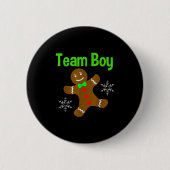 Badge Rond 5 Cm Christmas Gender Reveal Gingerbread Cookie Team Bo (Devant)