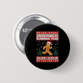 Badge Rond 5 Cm Christmas Gingerbread Running Team Funny Xmas Tee (Devant & derrière)
