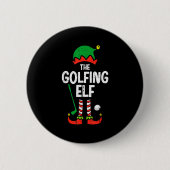 Badge Rond 5 Cm Christmas Golfing Elf Xmas Golf Family Match Golfe (Devant)