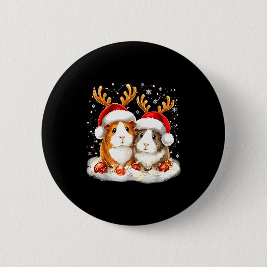 Badge Rond 5 Cm Christmas Guinea G Reindeer Xmas (Devant)