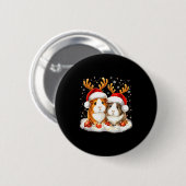Badge Rond 5 Cm Christmas Guinea G Reindeer Xmas (Devant & derrière)