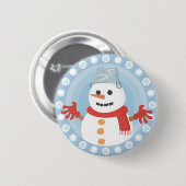 BADGE ROND 5 CM CHRISTMAS HIVER SNOWMAN (Devant & derrière)