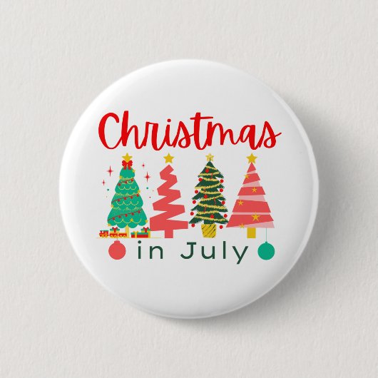 Badge Rond 5 Cm christmas in july (Devant)