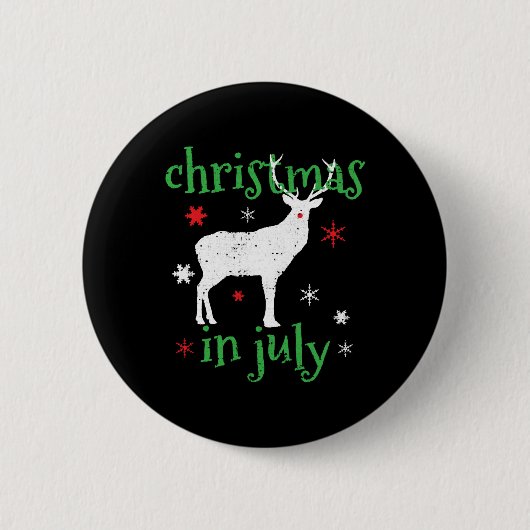 Badge Rond 5 Cm Christmas in July Deer Hunting (Devant)