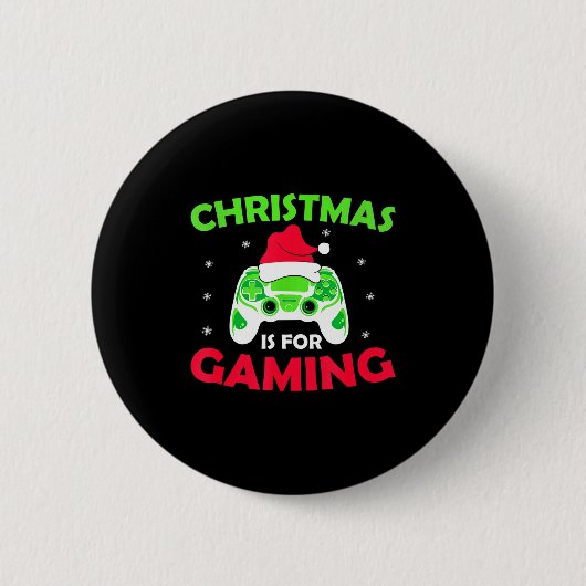 Badge Rond 5 Cm Christmas Is For Gaming Video Games (Devant)