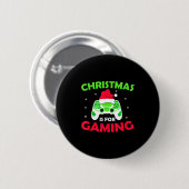 Badge Rond 5 Cm Christmas Is For Gaming Video Games (Devant & derrière)