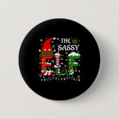 Badge Rond 5 Cm Christmas Light Family Matching Pajamas Sy Elf Xma (Devant)