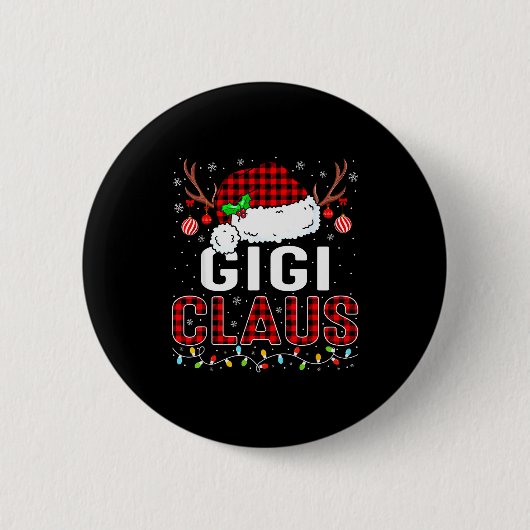 Badge Rond 5 Cm Christmas Lights Gigi Claus Family Matching Xmas P (Devant)