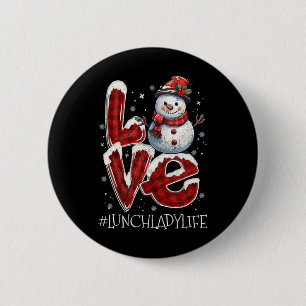 Badge Rond 5 Cm Christmas Love Snowman Déjeuner Lady Life Fun Xmas