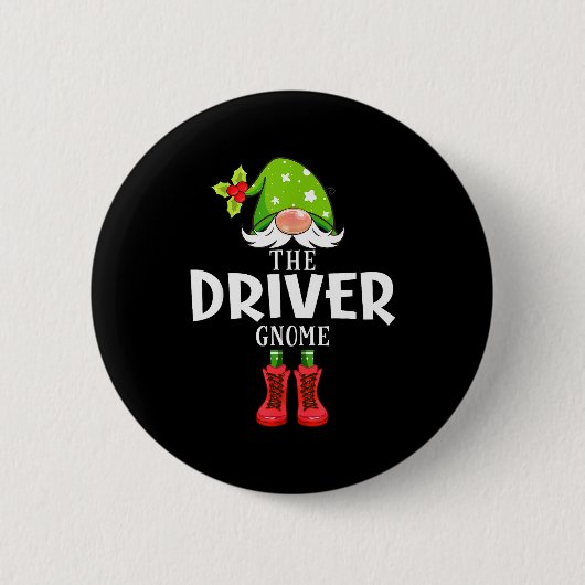 Badge Rond 5 Cm Christmas Matching Family The Driver Gnome (Devant)
