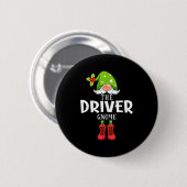 Badge Rond 5 Cm Christmas Matching Family The Driver Gnome (Devant & derrière)