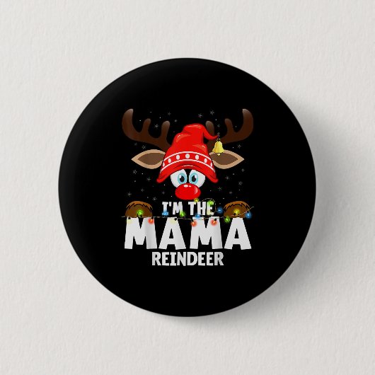 Badge Rond 5 Cm Christmas Matching I'm The Mama Reindeer (Devant)