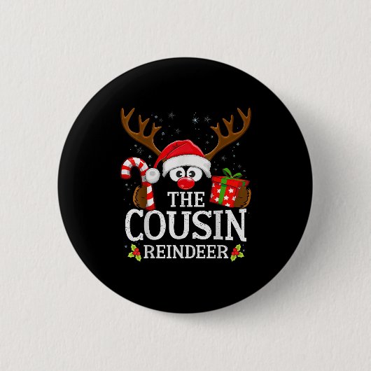 Badge Rond 5 Cm Christmas Matching The Cousin Reindeer Family  (Devant)