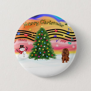 Badge Rond 5 Cm Christmas Music 2 - Cavalier (Ruby)