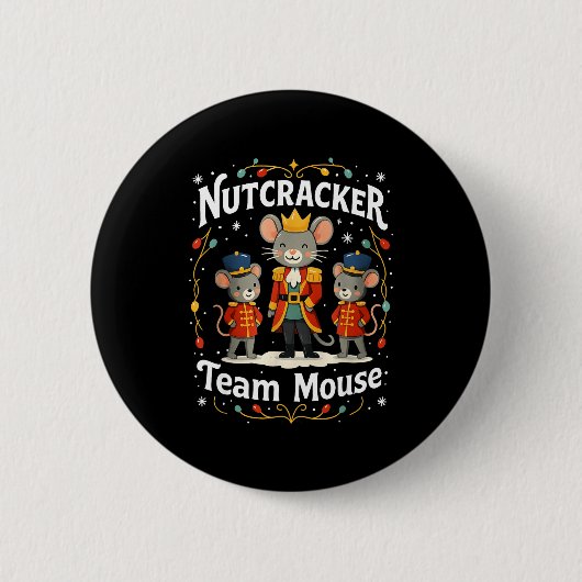 Badge Rond 5 Cm Christmas Nutcracker Team Mouse Funny Soldier Xmas (Devant)