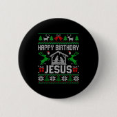 Badge Rond 5 Cm Christmas Outfit Happy Birthday Jesus Holiday Ugly (Devant)