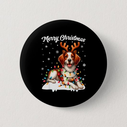 Badge Rond 5 Cm Christmas Pajamas Men Women Kids Britany Spaniel D (Devant)