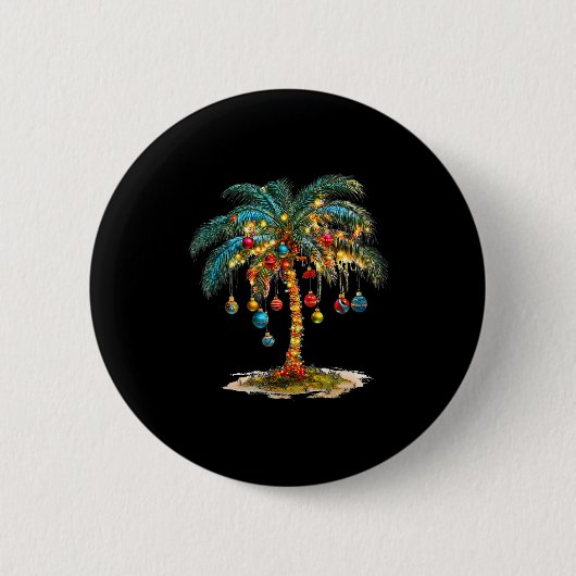 Badge Rond 5 Cm Christmas Palm Tree Women Funny Hawaiian Beach Tro (Devant)