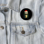 Badge Rond 5 Cm Christmas Panda (En situation)