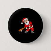 Badge Rond 5 Cm Christmas Santa Claus With Baseball Bat Boys Kids (Devant)
