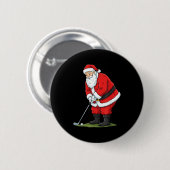 Badge Rond 5 Cm Christmas Santa Golf Golfer Xmas Funny Christmas G (Devant & derrière)
