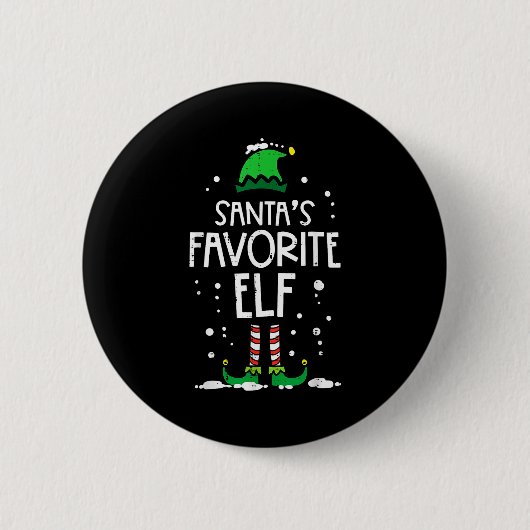 Badge Rond 5 Cm Christmas Santas Favorite Elf Xmas Matching Kids M (Devant)