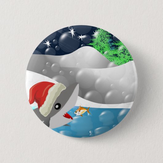 Badge Rond 5 Cm Christmas Shark (Devant)