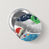 Badge Rond 5 Cm Christmas Shark (Devant & derrière)