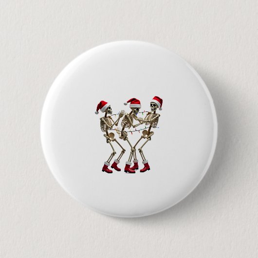 Badge Rond 5 Cm Christmas Skeleton Santa Dancing Lights (2) (Devant)