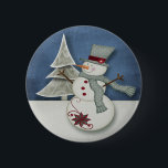 Badge Rond 5 Cm Christmas Snowman<br><div class="desc">Noël whimsical Snowman bouton.. cadeaux idéaux pour noël .. par Ricaso</div>